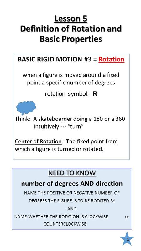 Lesson 5 Definition of Rotation and Basic Properties