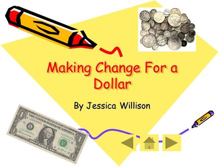 Making Change For a Dollar By Jessica Willison. Mathematics Lesson 1 st Grade.