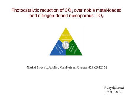 Xiukai Li et al., Applied Catalysis A: General 429 (2012) 31