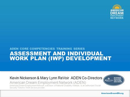 Assessment and Individual work plan (iwp) development