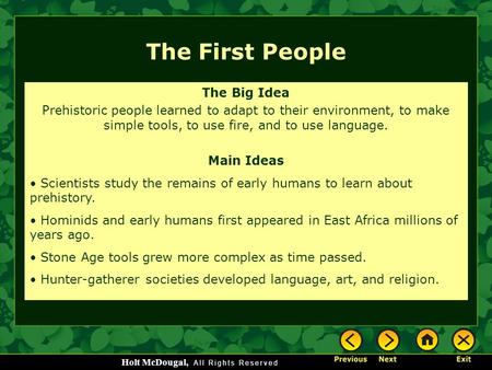The First People The Big Idea