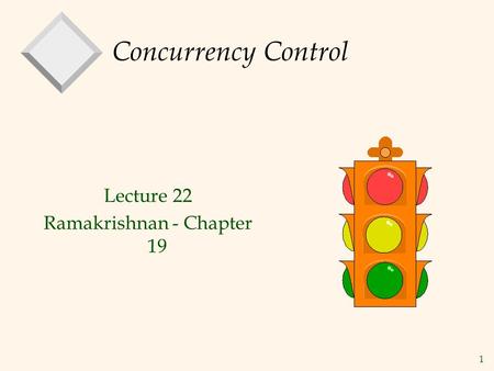 1 Concurrency Control Lecture 22 Ramakrishnan - Chapter 19.