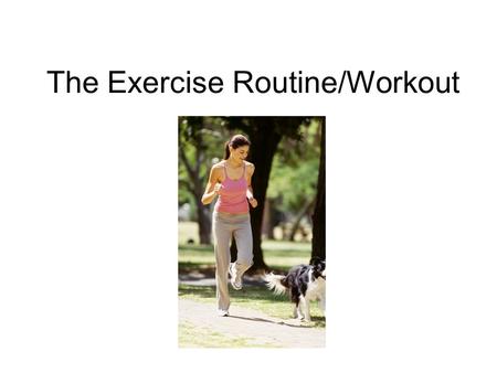 The Exercise Routine/Workout