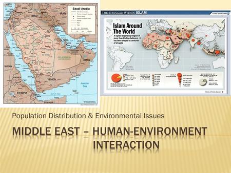 Population Distribution & Environmental Issues. Middle East Environmental Concerns.