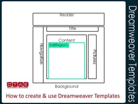 How to create & use Dreamweaver Templates. Creating a Dreamweaver Template o A template is a common structure or layout of a web site that most of your.