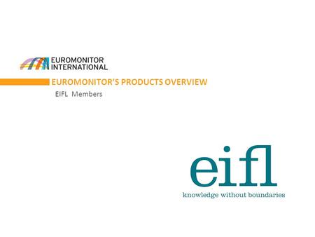 Euromonitor’s Products Overview