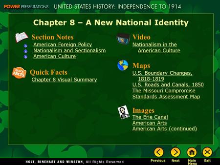 Chapter 8 – A New National Identity