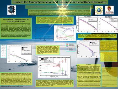 Study of the Atmospheric Muon and Neutrinos for the IceCube Observatory Ryan Birdsall Paolo Desiati, Patrick Berghaus,