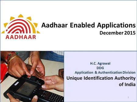 Aadhaar Enabled Applications December 2015