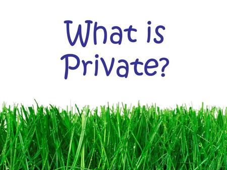 What is Private?. To have fun on the internet, we must be safe! You can have fun in cyberspace. There are stories to read. There are games to play. There.