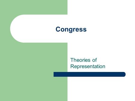 Congress Theories of Representation. Redistricting Reapportionment vs. Redistricting Gerrymandering – Political gerrymandering – favoring the party in.