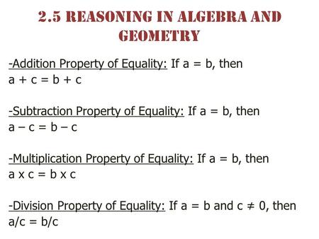 2.5 Reasoning in Algebra and geometry
