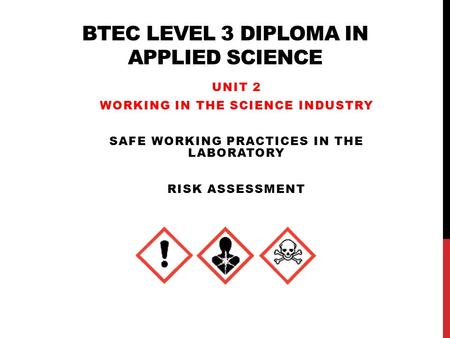 BTEC Level 3 Diploma in Applied Science