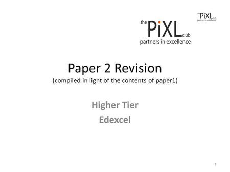 Paper 2 Revision (compiled in light of the contents of paper1)
