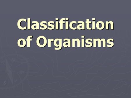 Classification of Organisms. ► The study of the kinds and diversity of organisms and their evolutionary relationships is called taxonomy  Taxonomy is.