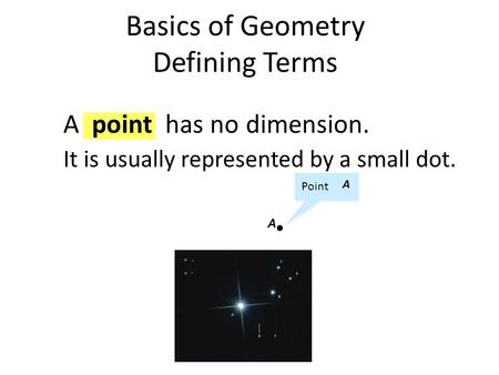 Basics of Geometry Defining Terms