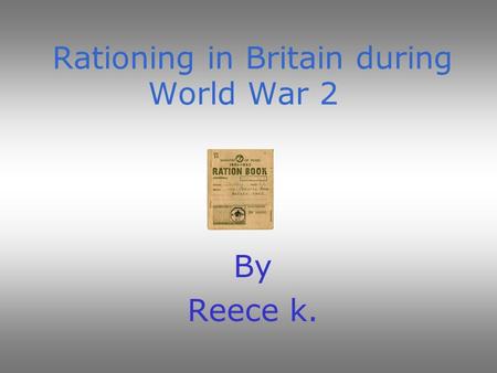Rationing in Britain during World War 2
