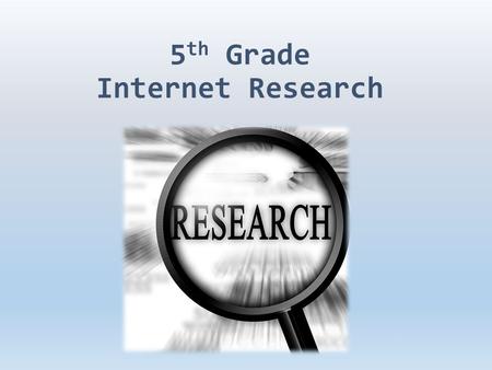 5th Grade Internet Research