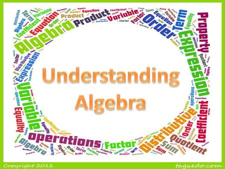 What is algebra? It is the language of mathematics It is a vehicle we use to condense large amounts of data into efficient mathematical statements It.