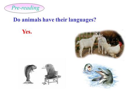 Do animals have their languages? Yes. Pre-reading.