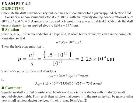 EXAMPLE 4.1 OBJECTIVE Solution Comment