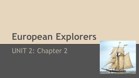 European Explorers UNIT 2: Chapter 2. The Age of Exploration  ion-of-north-america.
