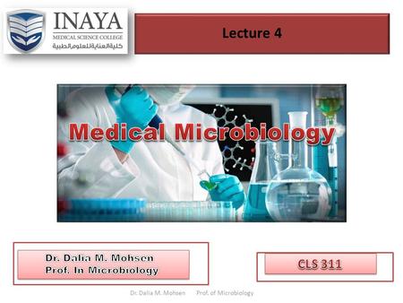 Lecture 4 Dr. Dalia M. Mohsen Prof. of Microbiology.
