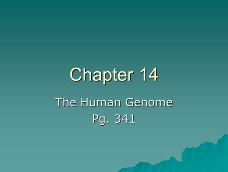 Chapter 14 The Human Genome Pg. 341.