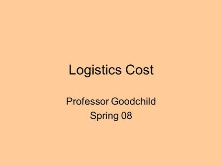 Professor Goodchild Spring 08