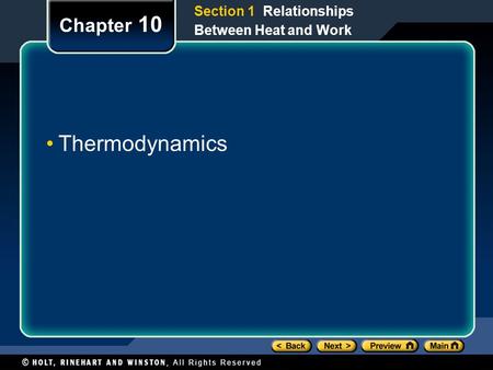 Thermodynamics Chapter 10