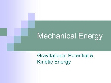 Gravitational Potential & Kinetic Energy