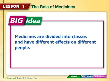 Medicines are divided into classes and have different effects on different people.