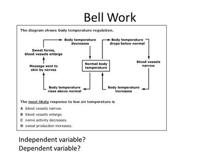 Bell Work Independent variable? Dependent variable?