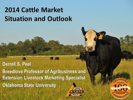 2014 Cattle Market Situation and Outlook Derrell S. Peel Breedlove Professor of Agribusiness and Extension Livestock Marketing Specialist Oklahoma State.