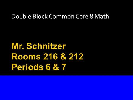 Double Block Common Core 8 Math.  The Number System  Expressions and Operations  Functions  Geometry  Statistics and Probability These will be taught.