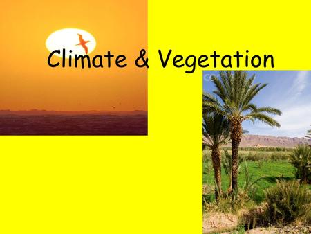 Climate & Vegetation. Water Desert Climate Hot and dry Sahara – largest desert in the world (about 3.5 million sq. miles) Drought has expanded the Sahara.