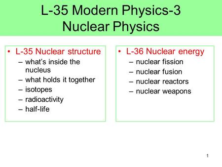 L-35 Modern Physics-3 Nuclear Physics