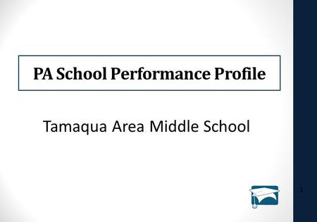 PA School Performance Profile 1 Tamaqua Area Middle School.
