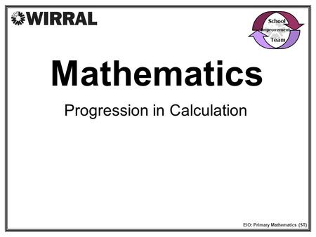 Mathematics Progression in Calculation School Team Improvement