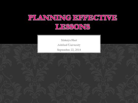 Planning Effective Lessons