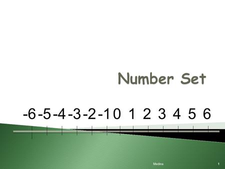 Medina 1 0123456-2-3-4-5-6.  Natural : Medina2 Any number that can be located somewhere on a number line Counting Number Counting numbers including the.