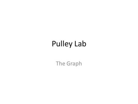 Pulley Lab The Graph. Graph 1.Get a blank sheet of graph paper.