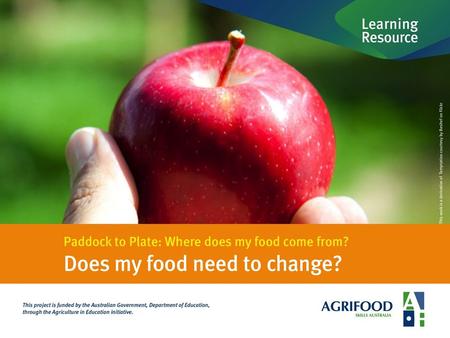 1. Food for thought… LR1 > Does my food need to change?