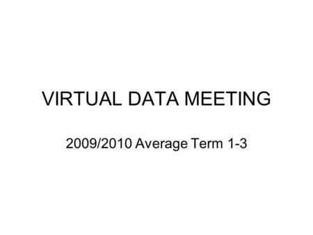 VIRTUAL DATA MEETING 2009/2010 Average Term 1-3. YOUR GRADE LEVEL GOAL: Grades 2-6: To make a grade level post on the blog that explains how your grade.