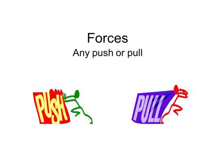Forces Any push or pull.