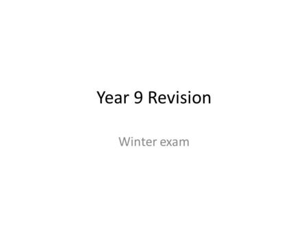 Year 9 Revision Winter exam. RESTLESS EARTH Structure of the Earth The Earth is made up of 3 main layers: – Core – Mantle – Crust Inner core Outer core.