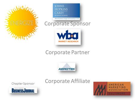Corporate Sponsor Corporate Partner Corporate Affiliate Chapter Sponsor.