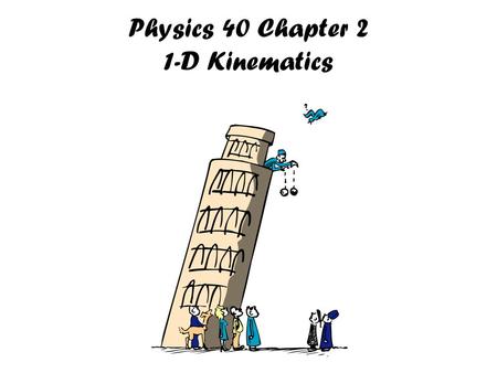 Physics 40 Chapter 2 1-D Kinematics. Natural Motion Objects have a proper place Objects seek their natural place The heavier the object, the faster it.