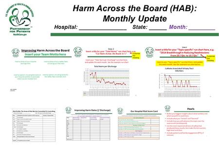 Harm Across the Board (HAB): Monthly Update Hospital: ________________ State: ______ Month: _________.