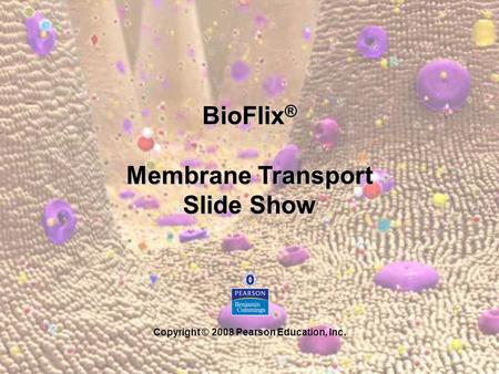 BioFlix ® Membrane Transport Slide Show Copyright © 2008 Pearson Education, Inc.